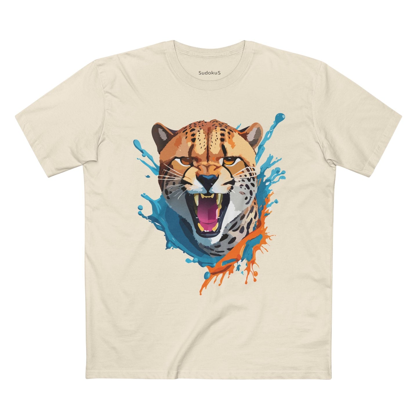 Cheetah Graphic Unisex 100 Cotton Staple Tee with Animal Design Artwork 26