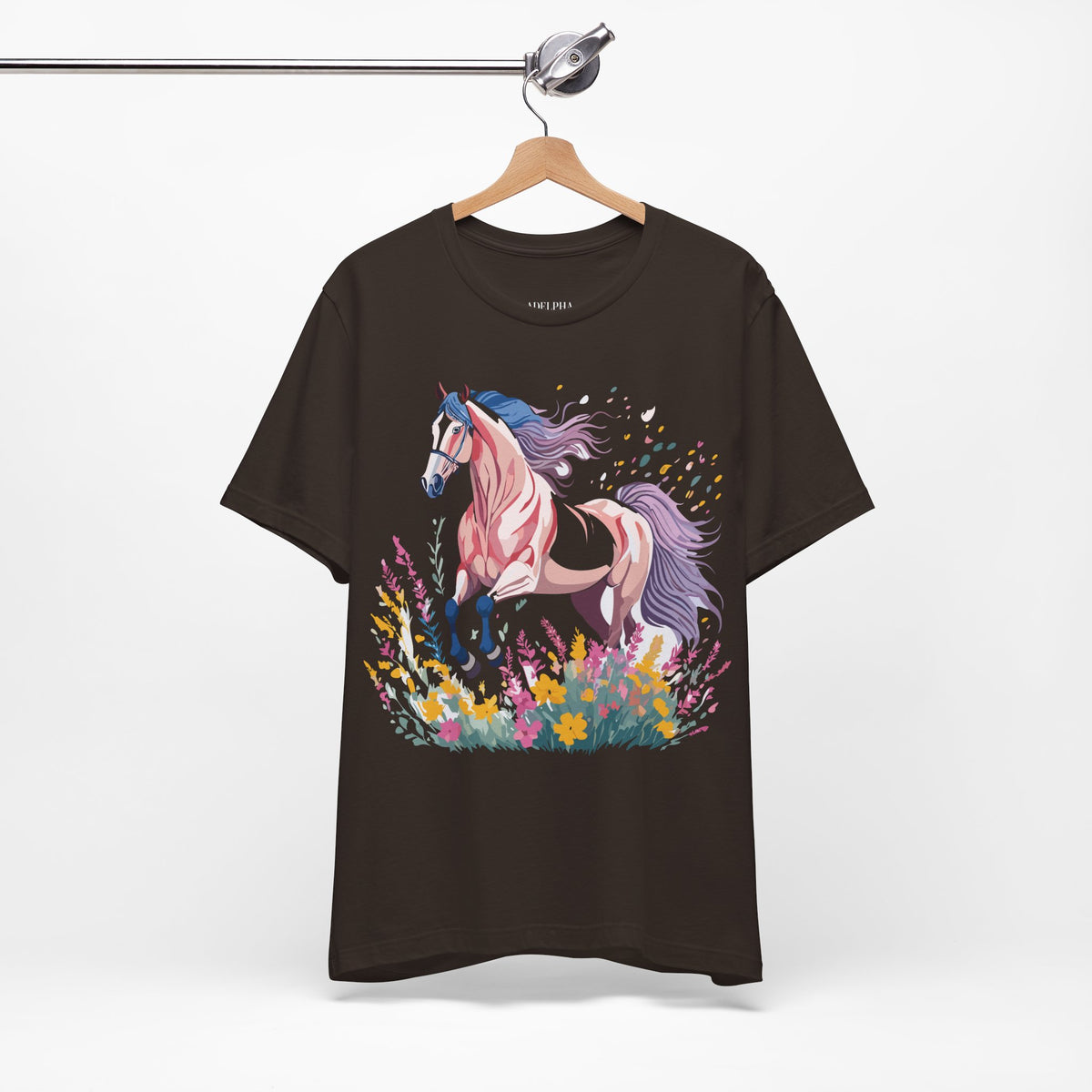 Horse Graphic Unisex Cotton Bella+Canvas Tee with Art Animal Design e27