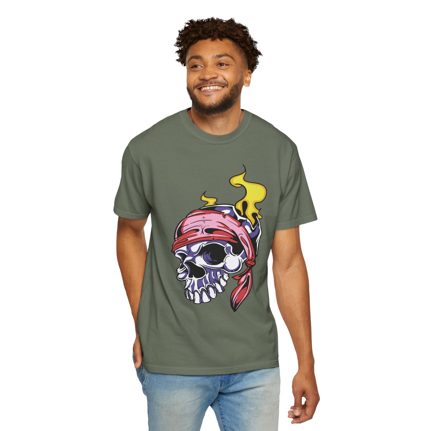 Unisex Cotton Tee Shirt with Skull