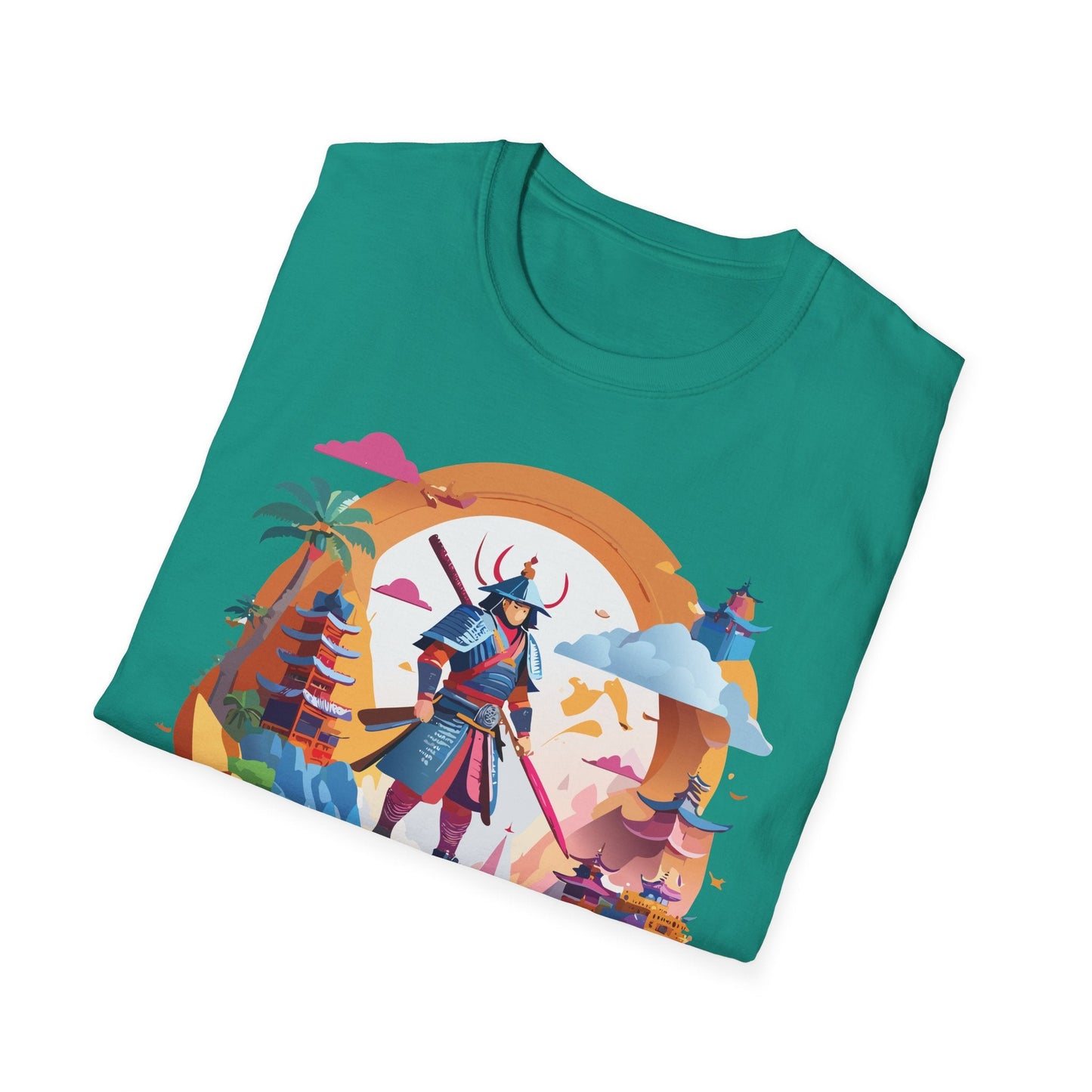Samurai T Shirt Unisex Gildan Softstyle 64000 100 Percent Ring Spun Cotton Lightweight Tee