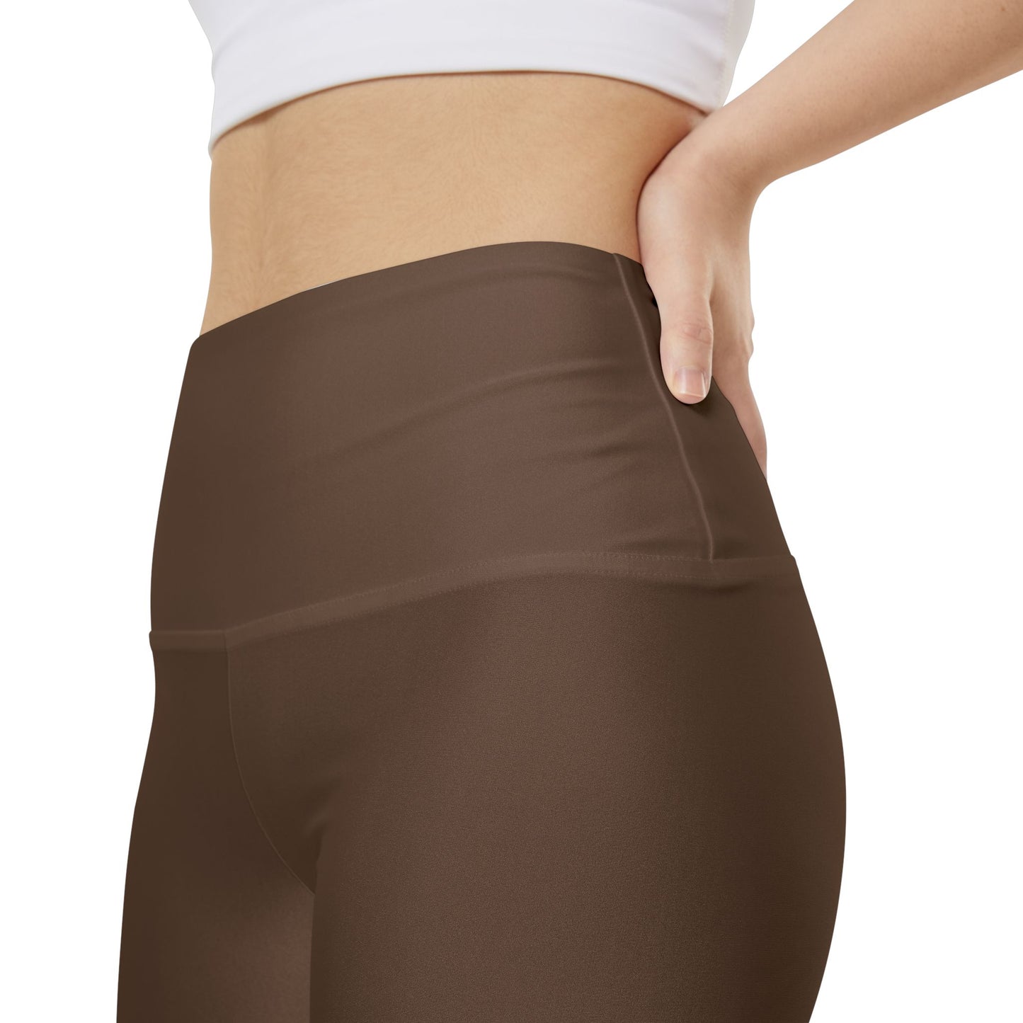 Coffee Bean Brown Women's Workout Shorts — High-Waist Athletic Bike Shorts