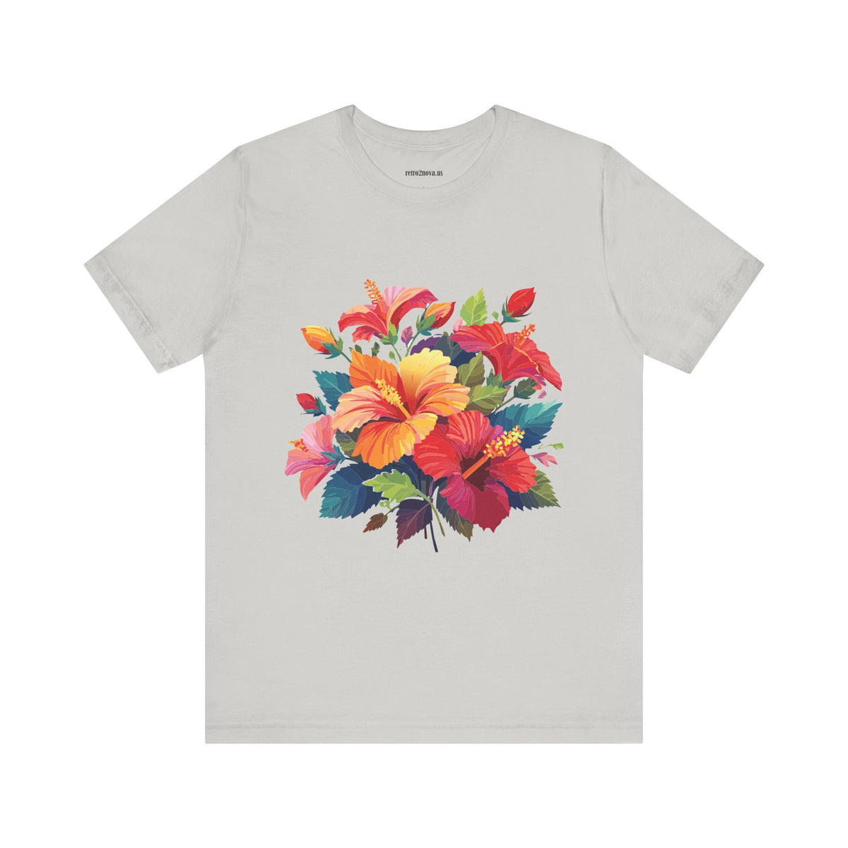 Floral Graphic Unisex Cotton Bella+Canvas Tee with Flowers Design ab7