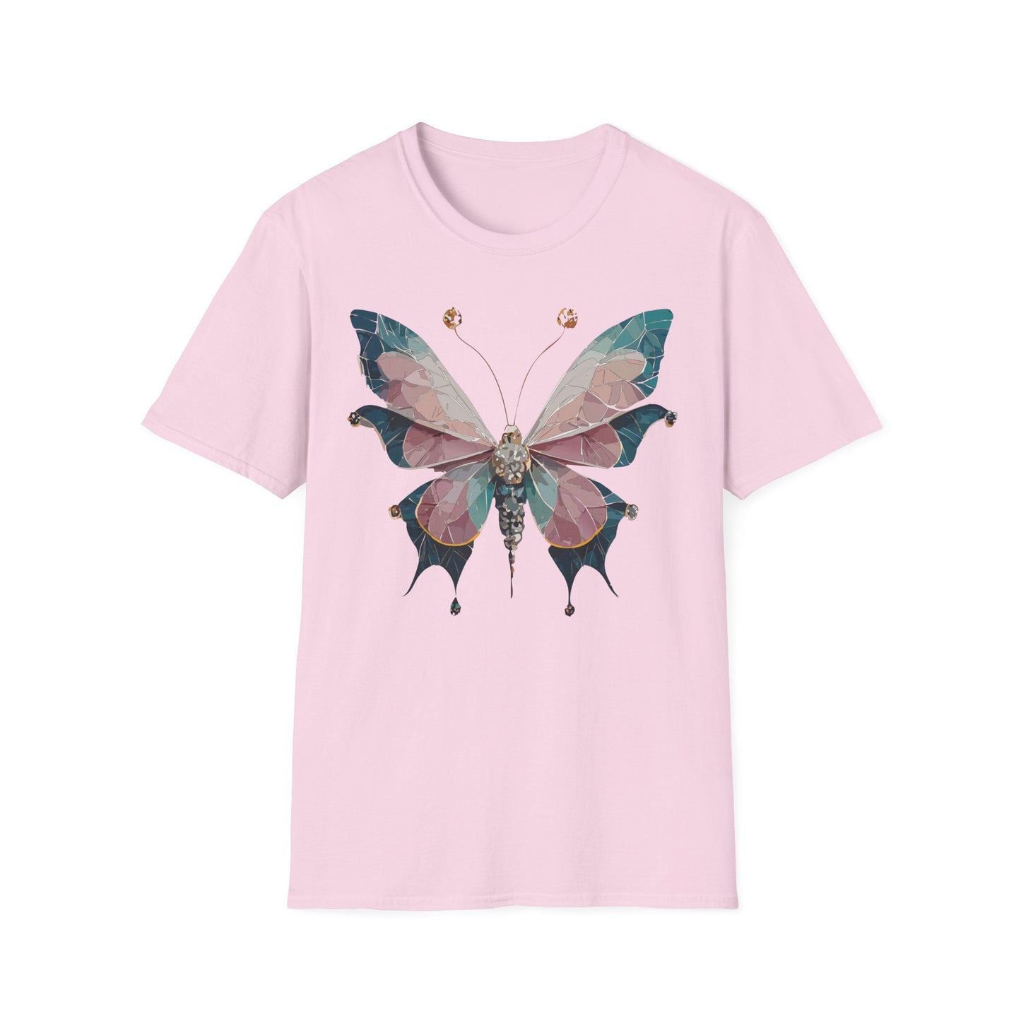 Butterfly Shirt Unisex T Shirt Monarch Print Gildan Softstyle 64000 100 Percent Ring Spun Cotton