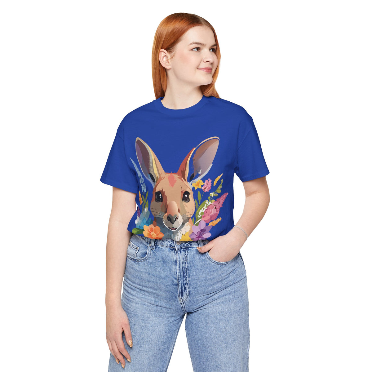 Kangaroo Graphic Unisex Cotton Bella+Canvas Tee with Art Animal Design e312