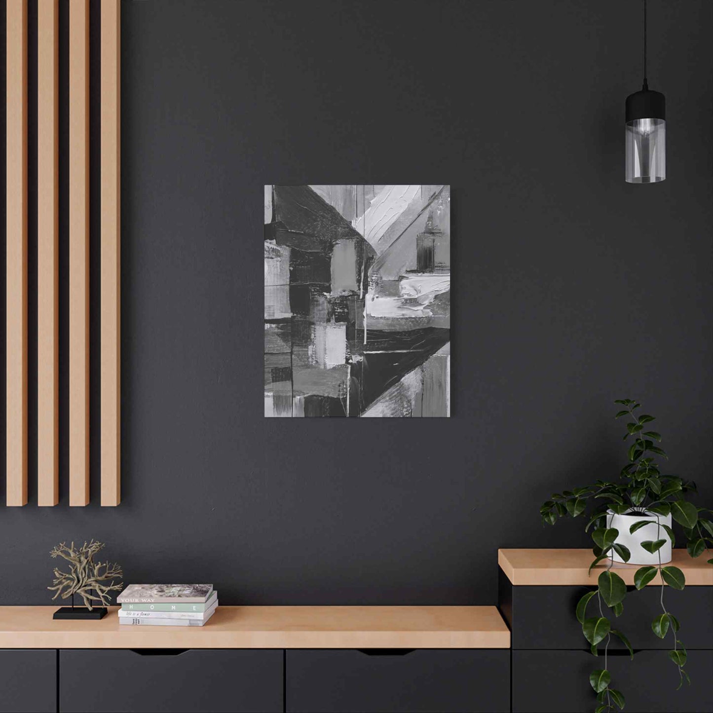 Black Abstract Painting Print Canvas 20x24,20x30,24x30, 24x32,24x36,30x40, 32x48,36x48,40x60 Pine-Wood Inner Frame ABS-18