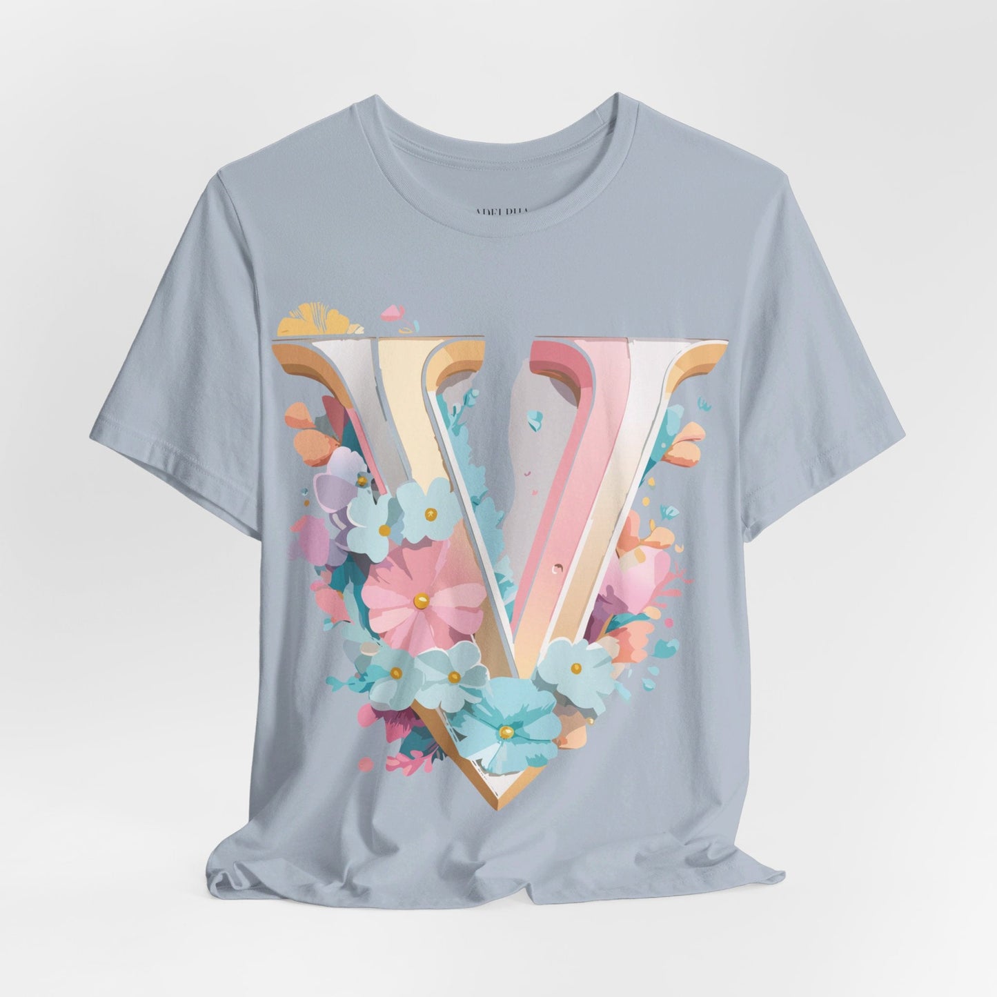 Adelpha Letter V Shirt Graphic Tee Unisex Jersey Short Sleeve Vintage Inspired Design