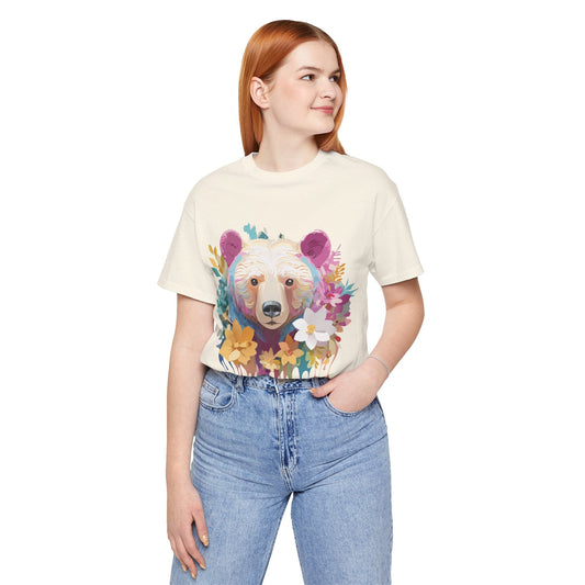 Bear Graphic Unisex 100 Cotton Short Sleeve Art Design Vintage T-Shirt 9