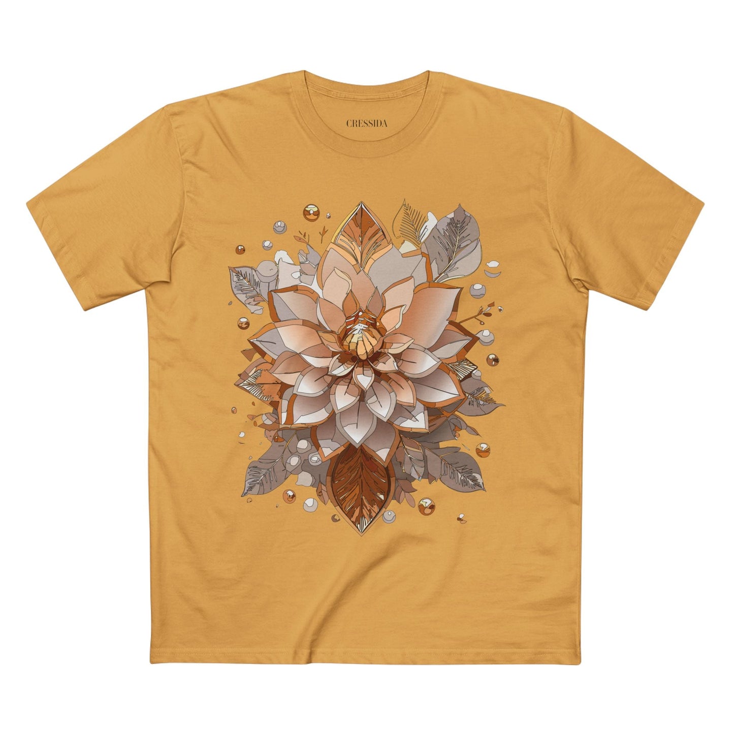 Floral Graphic T-Shirt Unisex 100 Cotton Art Design with Antique Flowers Tee 4