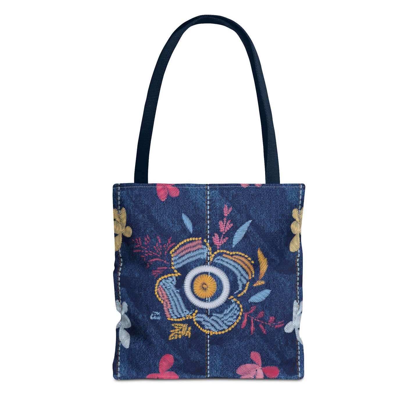 Denim Fabric Imitation Print Unisex Canvas Bag Poly Spun 3 Sizes Tote Bag 167