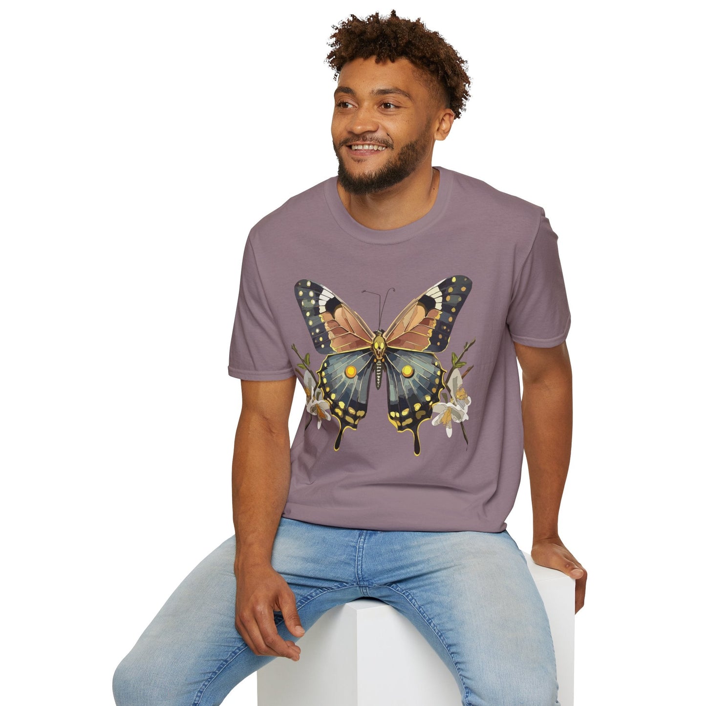 Butterfly Shirt Unisex Gildan Softstyle T Shirt Monarch Butterfly Tee 100 Percent Ring Spun Cotton