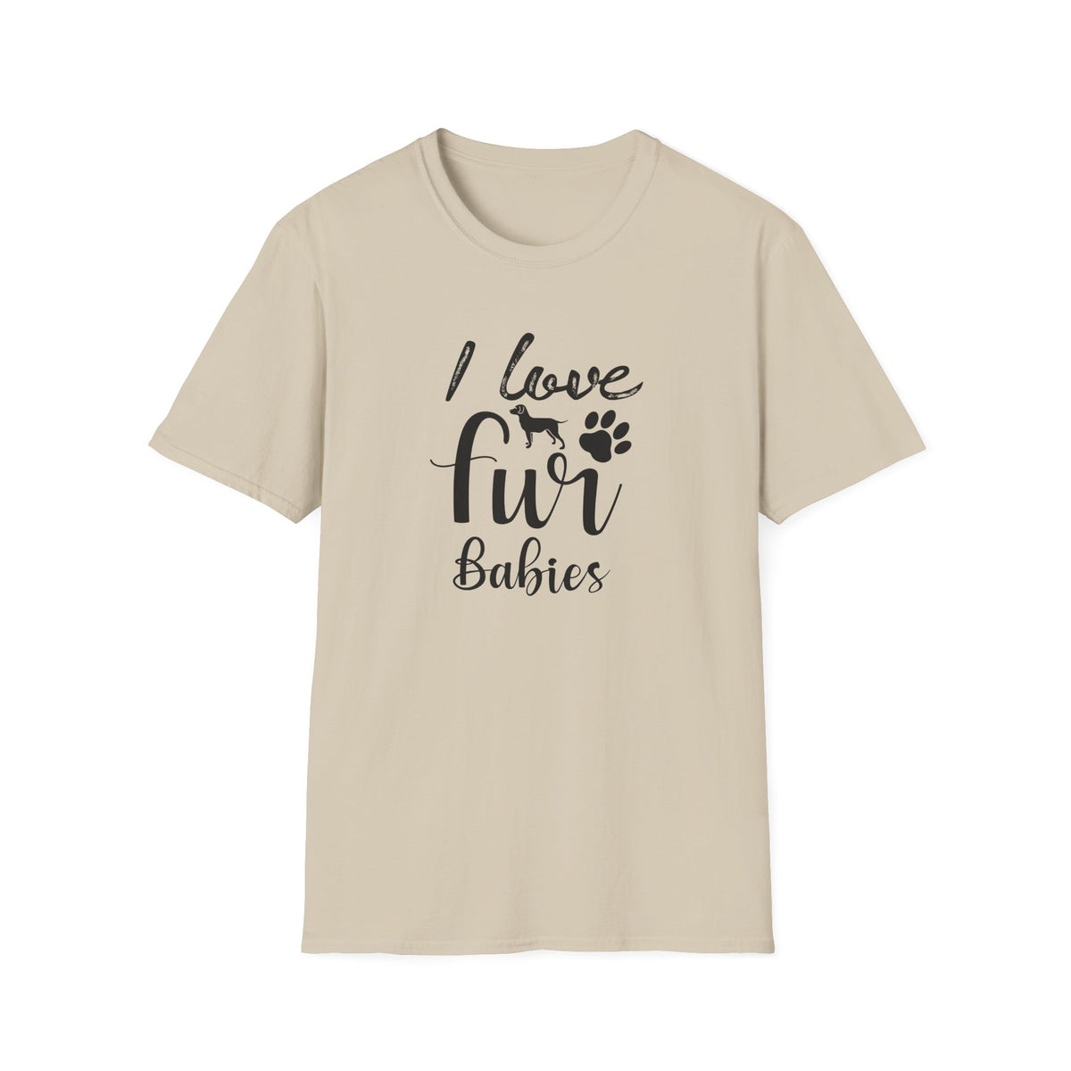 I Love Fur T-Shirt Dog & Cat Paw Graphic Tee for Pet Lovers Unisex Cotton T-Shirt Gildan Softstyle 64000 Tee