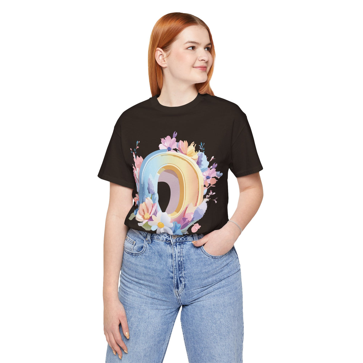 Letter O Graphic Unisex Cotton Bella+Canvas Tee with Art Letter Design