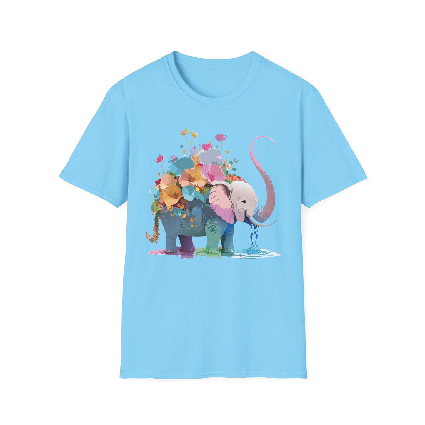 Elephant T Shirt Unisex Softstyle Cotton Tee With Animated Elephant Design Premium Comfort