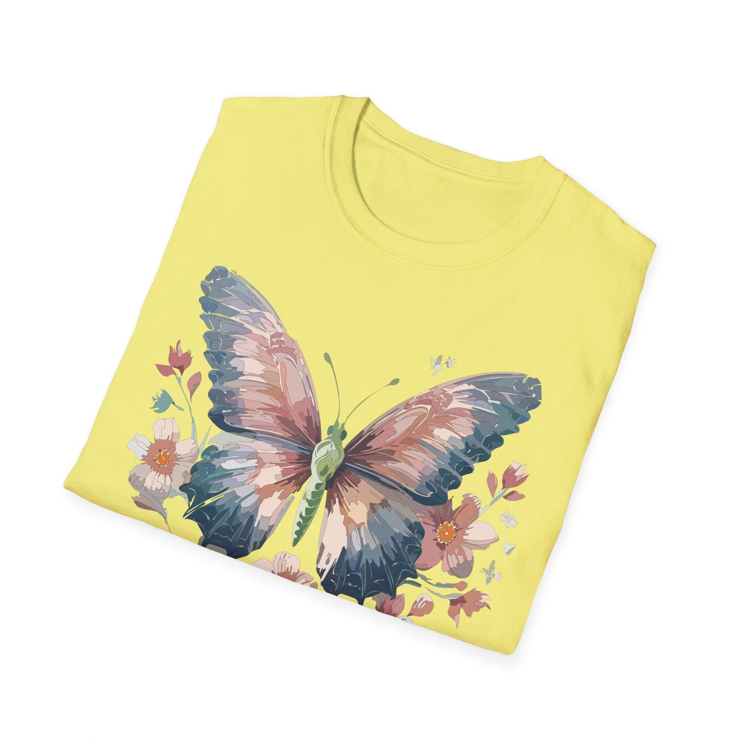 Butterfly Print T Shirt Monarch Unisex Gildan Softstyle 64000 Cotton Tee For Everyday Comfort