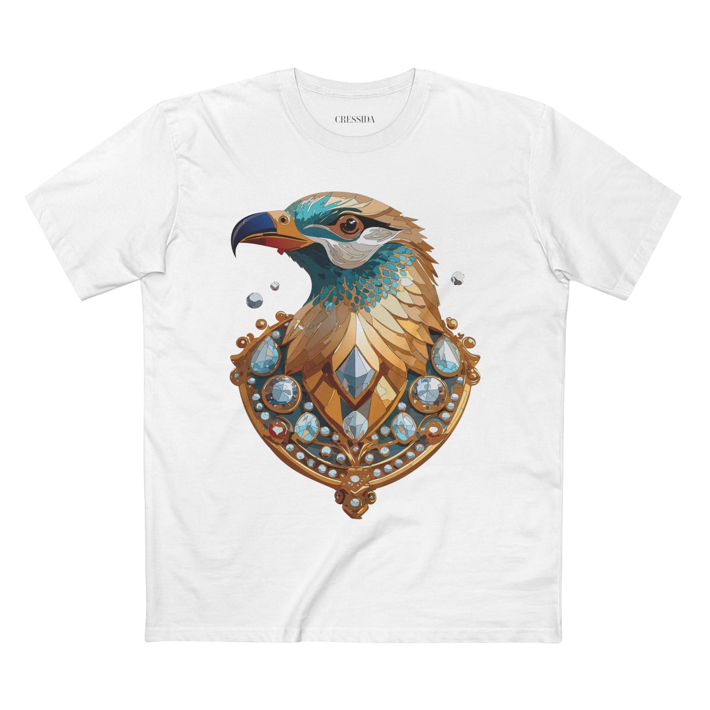 Bird Graphic Unisex 100 Cotton Tee With Unique Animal Golden Medallion Art Design 21