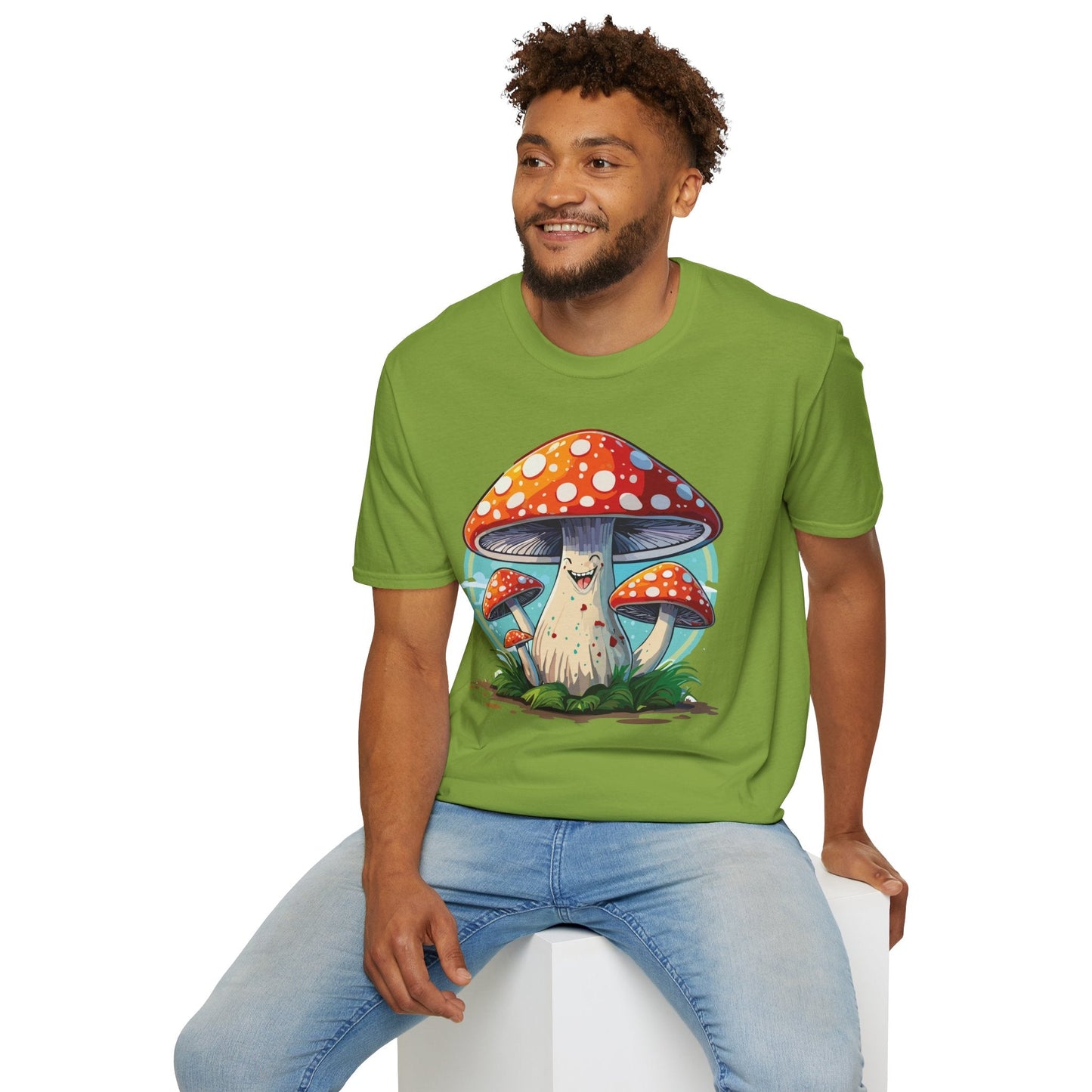 Mashroom Tee Shirt Unisex Funny Mashroom Design Softstyle Cotton Tee For Everyday Comfort