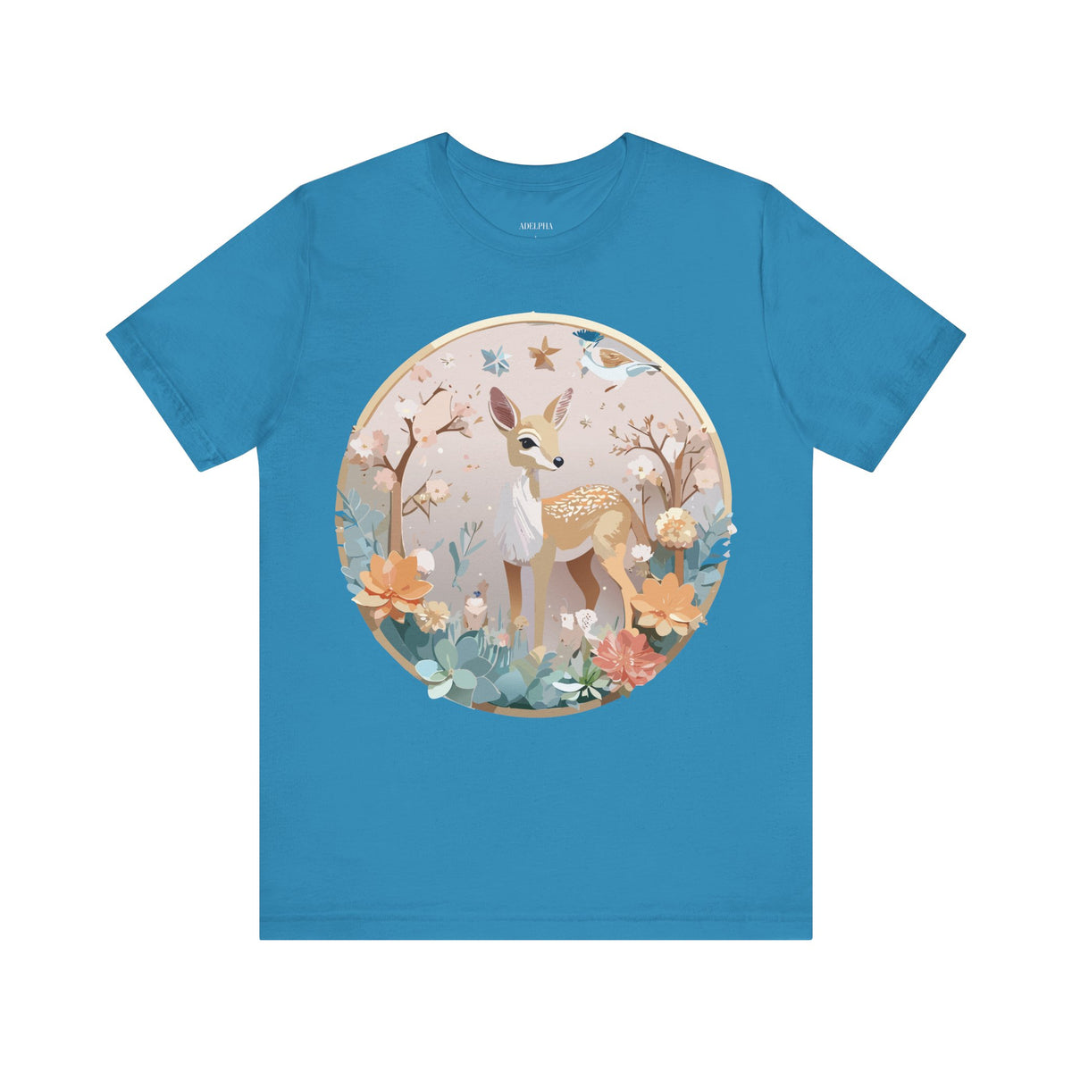 Medallion Graphic Unisex Cotton Bella+Canvas Tee with Art Design d76