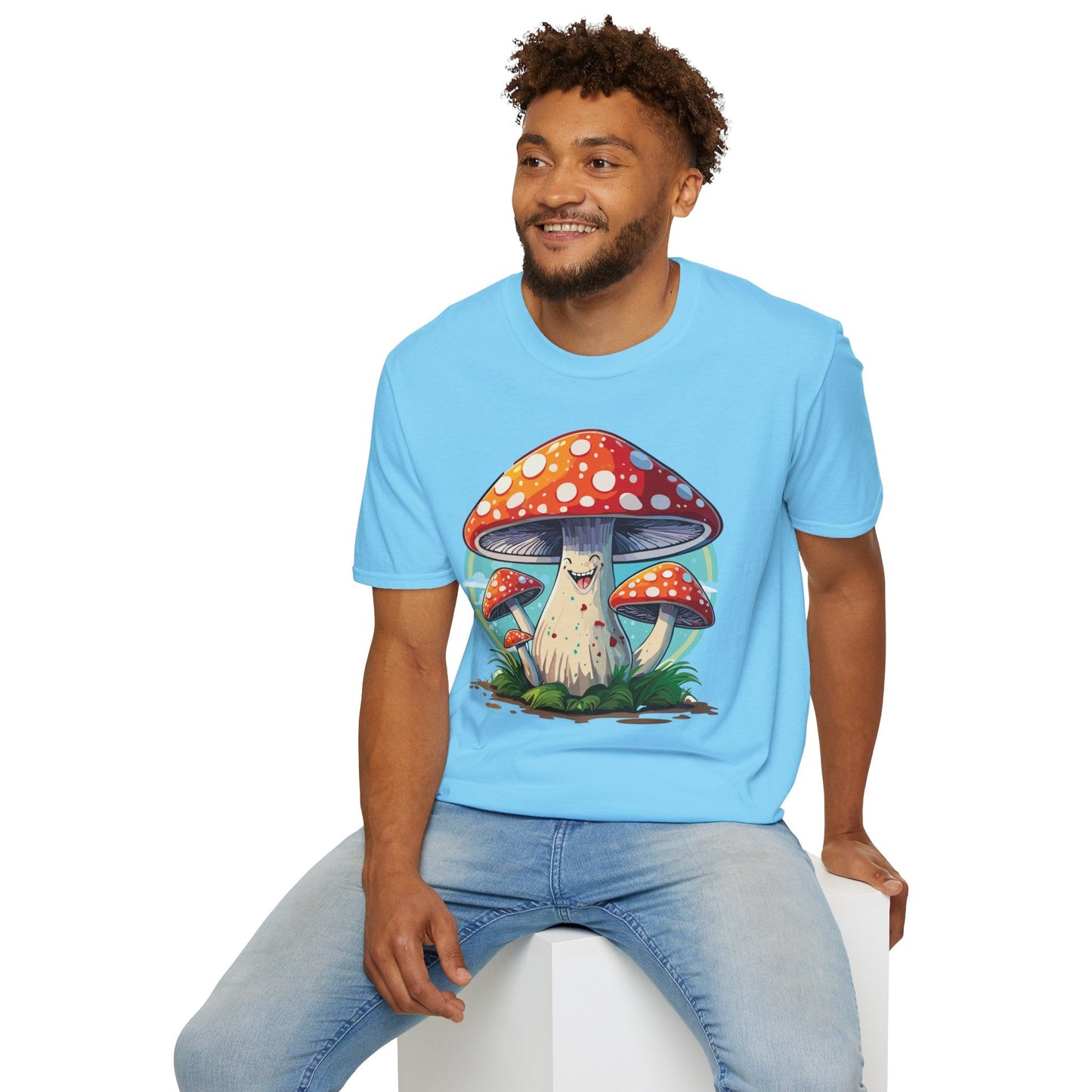 Mashroom Tee Shirt Unisex Funny Mashroom Design Softstyle Cotton Tee For Everyday Comfort