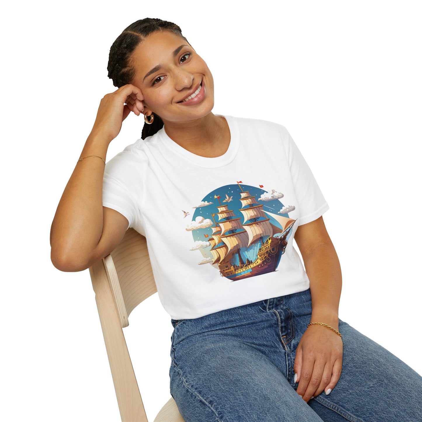 Ship T Shirts Frigate Vessel Tee Shirt Unisex Gildan Softstyle 64000 Cotton Tee Comfort Fit