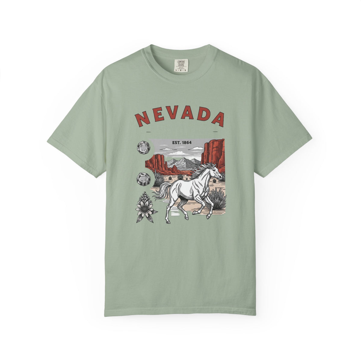 Nevada State Vintage Travel Tourist Graphic Tee Unisex 100 Cotton Comfort Colors T-Shirt