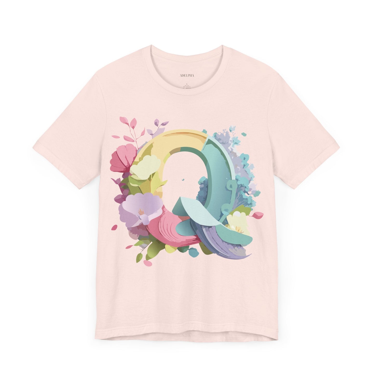 Letter Q Shirt Unisex Graphic Tee Featuring Vintage Inspired Artwork By Adelpha Collection