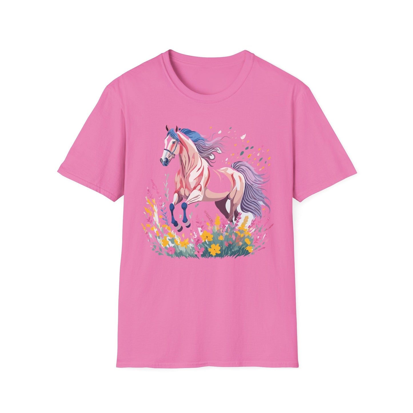Horse Shirt Unisex Tee Animal Print Gildan Softstyle 64000 Ring Spun Cotton