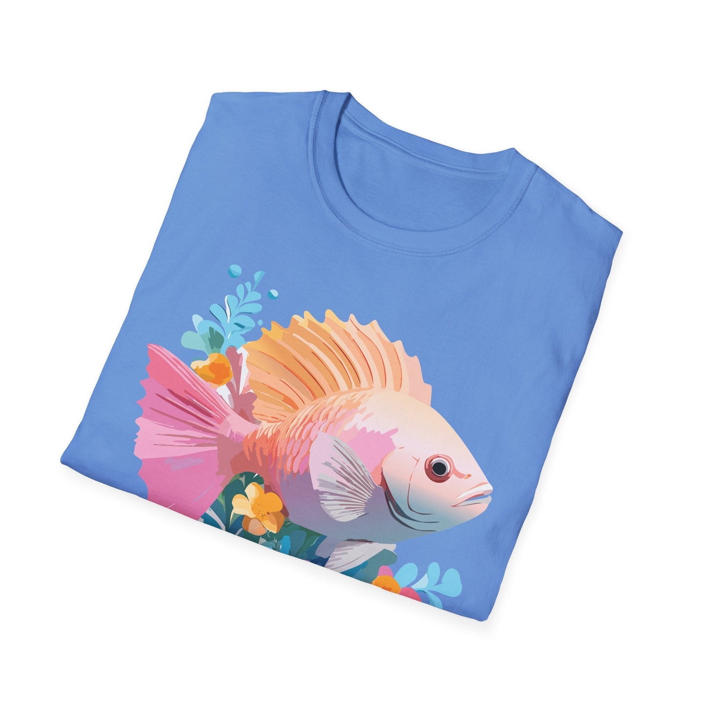 Fish Art Design Graphic Tee Shirt Unisex Softstyle Cotton Short Sleeve Comfort Fit Everyday Wear