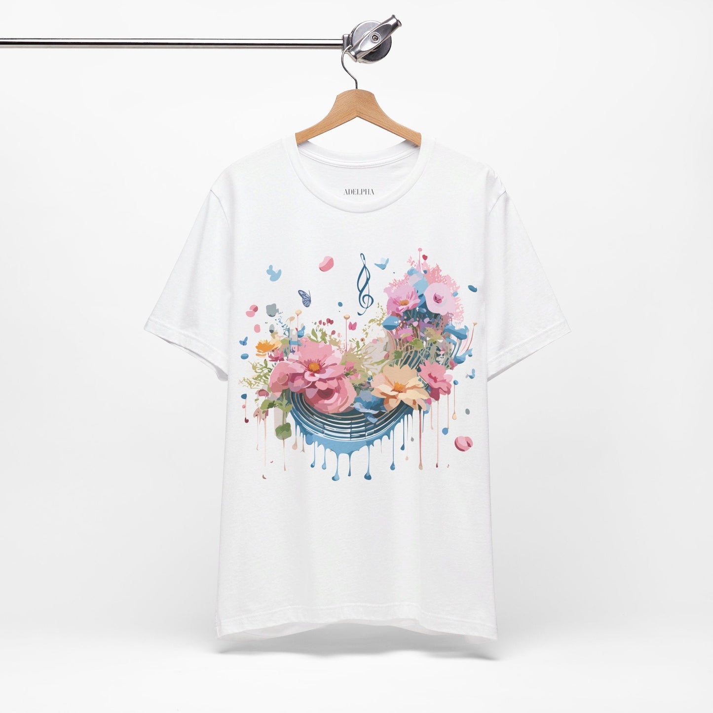 Adelpha Vintage Inspired Music Graphic Unisex T Shirt Tee For Everyday Casual Wear