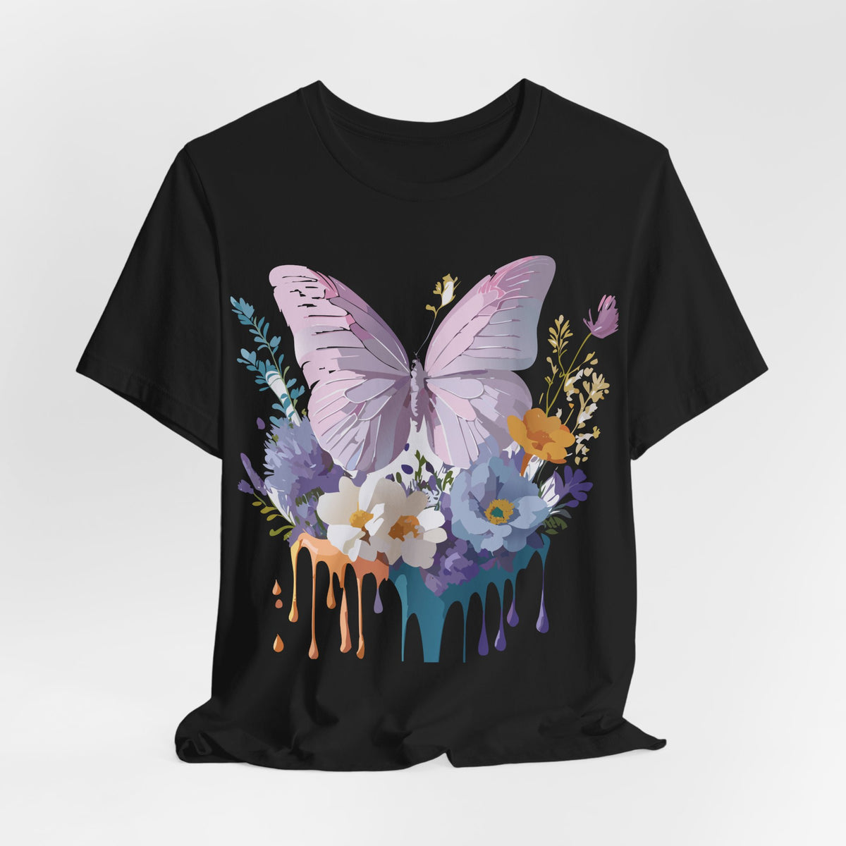 Butterfly Graphic Unisex Cotton Bella+Canvas Tee with Art Design n39