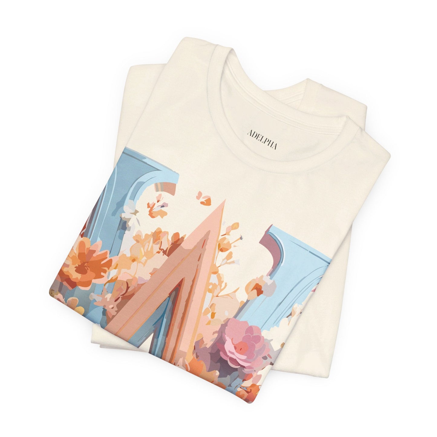 Letter W Shirt Unisex Graphic Tee Vintage Inspired Adelpha Art Design Short Sleeve