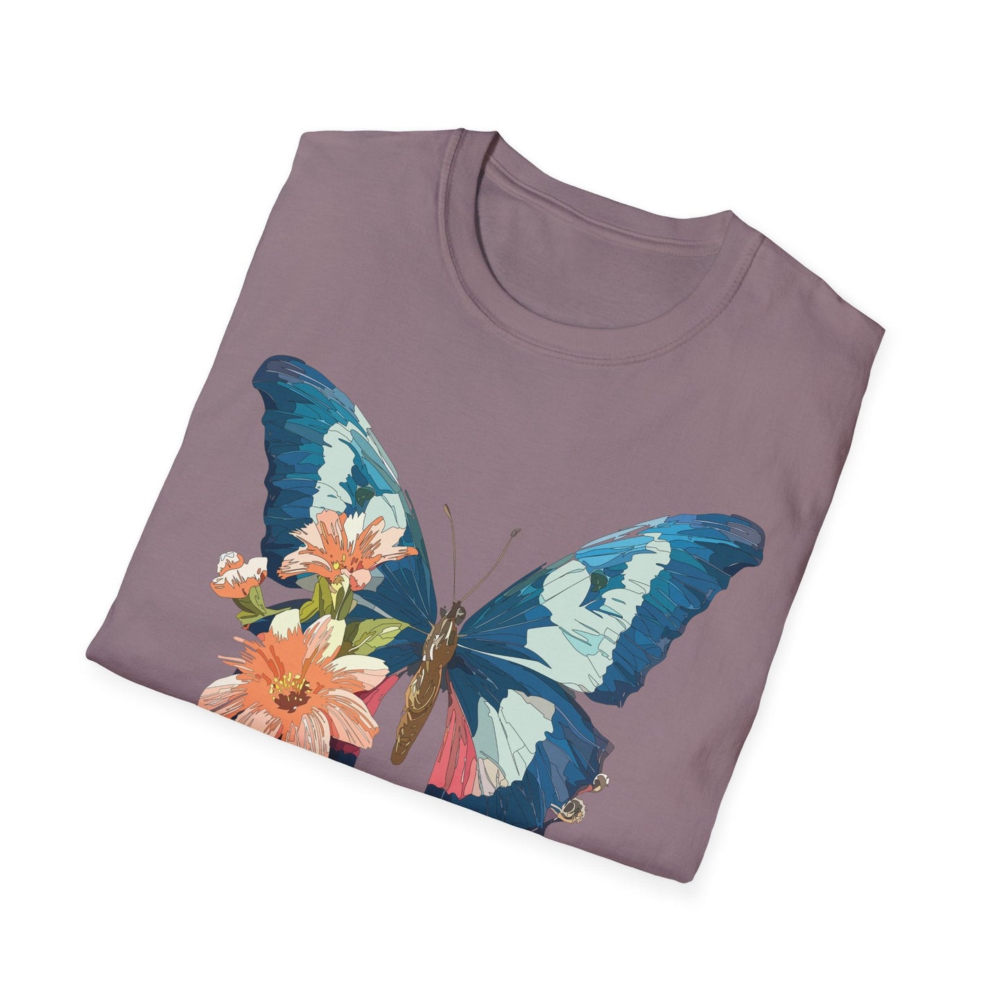 Butterfly Themed Unisex T Shirt Monarch Design Softstyle 64000 100 Cotton Tee For Everyday Comfort