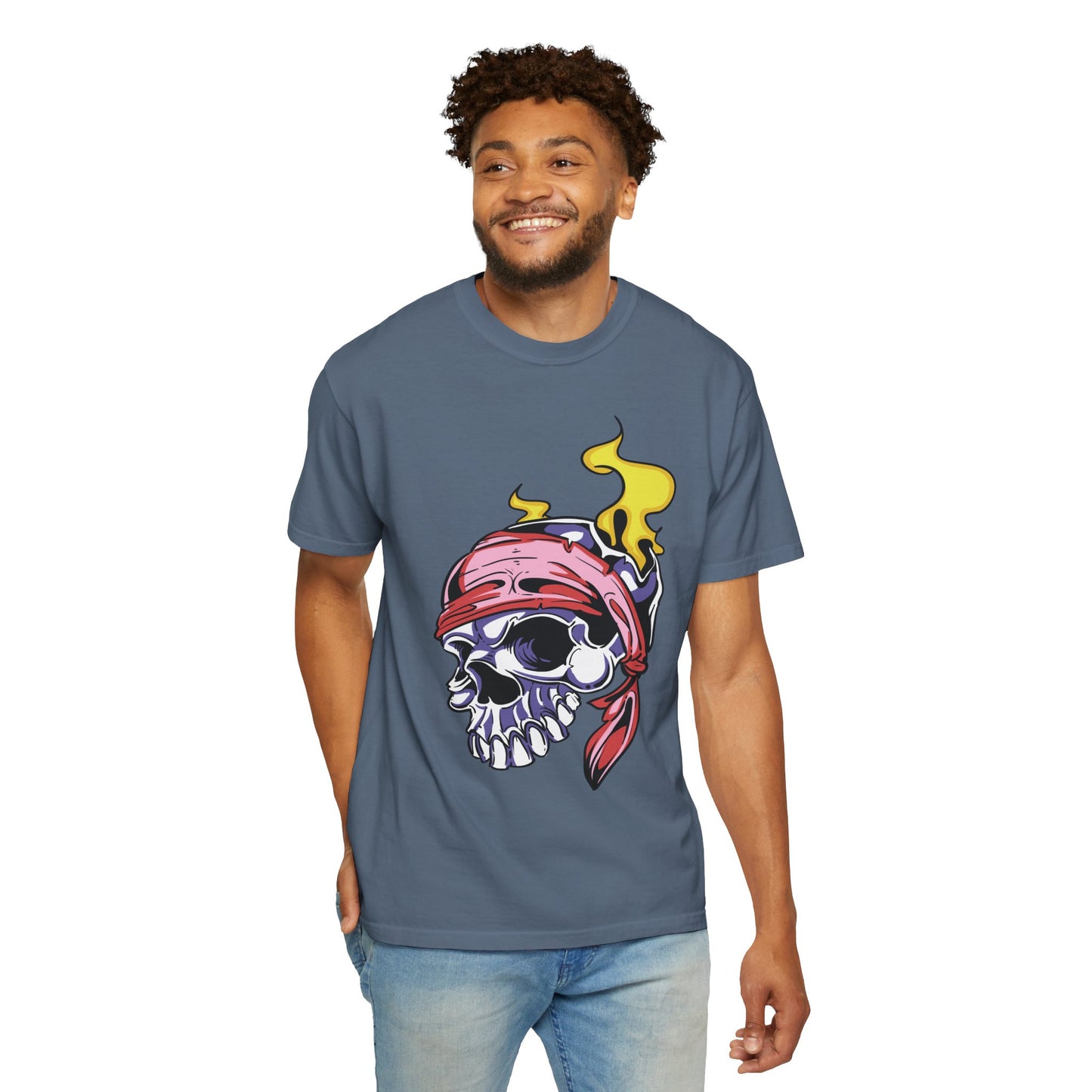 Unisex Cotton Tee Shirt with Skull