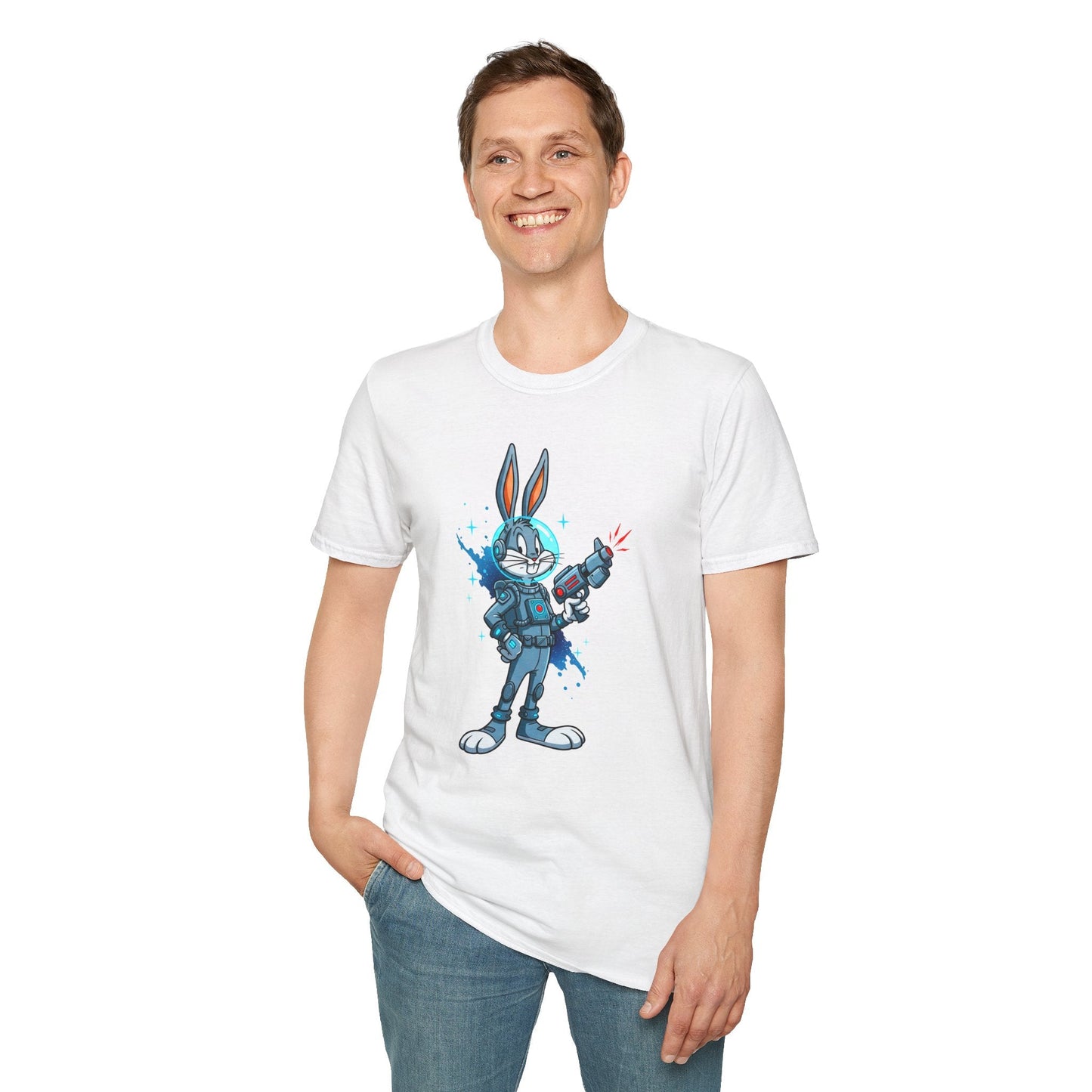 Bugs Bunny Shirt Unisex Gildan Softstyle 64000 Cartoon Tee 100 Percent Ring Spun Cotton