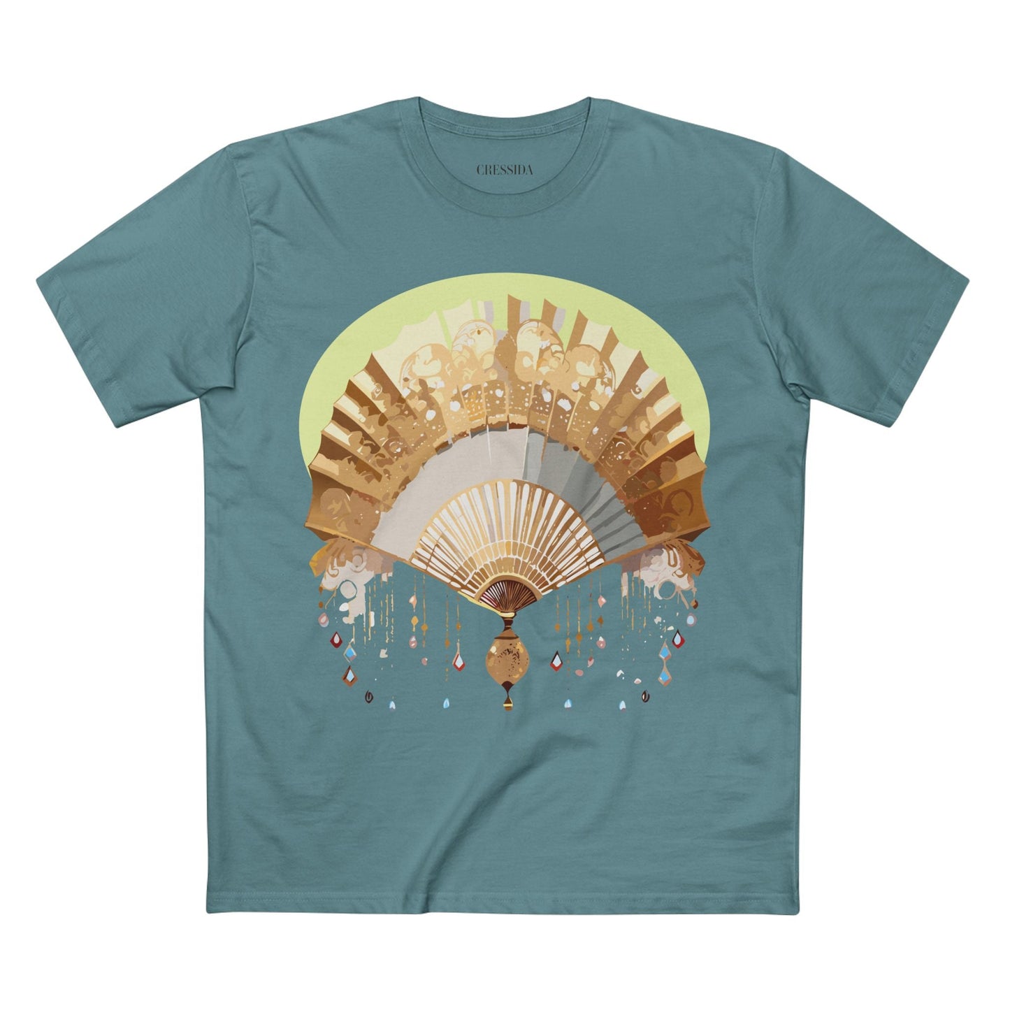 Antique Fan Graphic Design T-Shirt Unisex 100 Cotton Floral Carnival Artwork Tee 18
