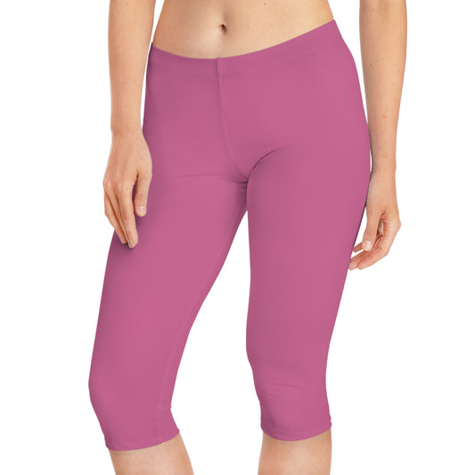 Pink Color Capri Leggings, Pink Capri Leggings 20