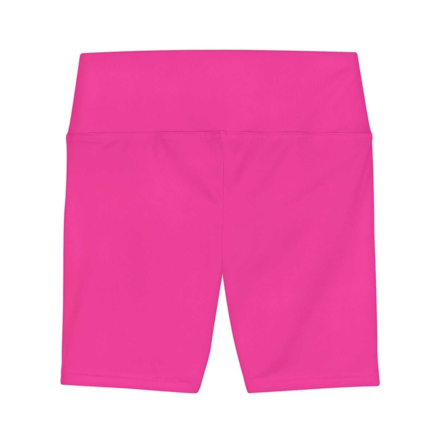 Dragonfruit Pink Women's Workout Shorts — Solid High-Waist Biker Shorts for Exercise & Everyday Wear