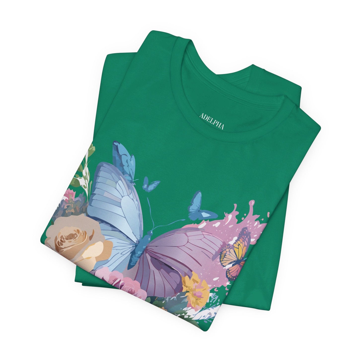 Butterfly Graphic Unisex 100 Cotton Lightweight Vintage Floral Design Jersey Tee 33