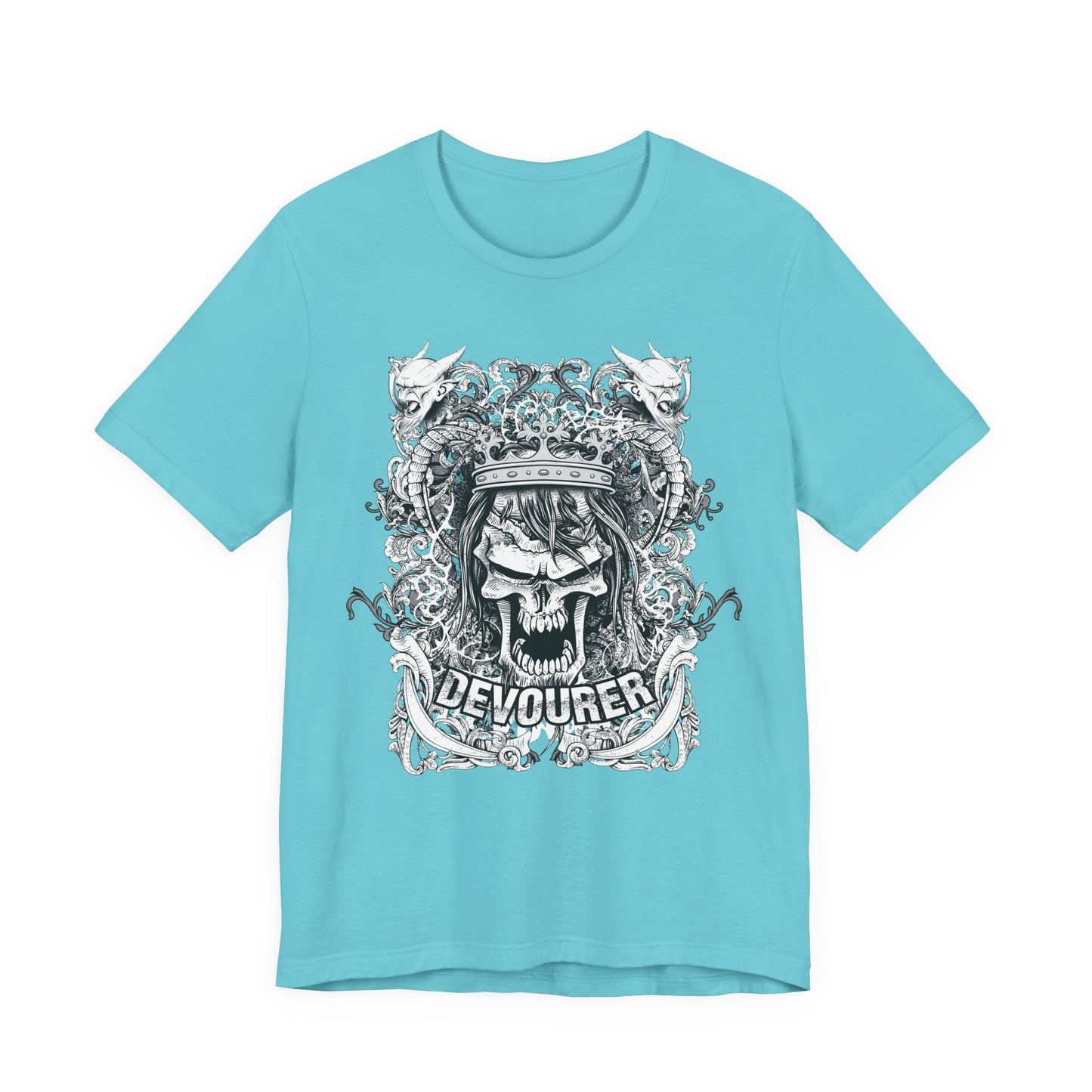 Gothic Skull Illustration Graphic Unisex Cotton T-Shirt r13