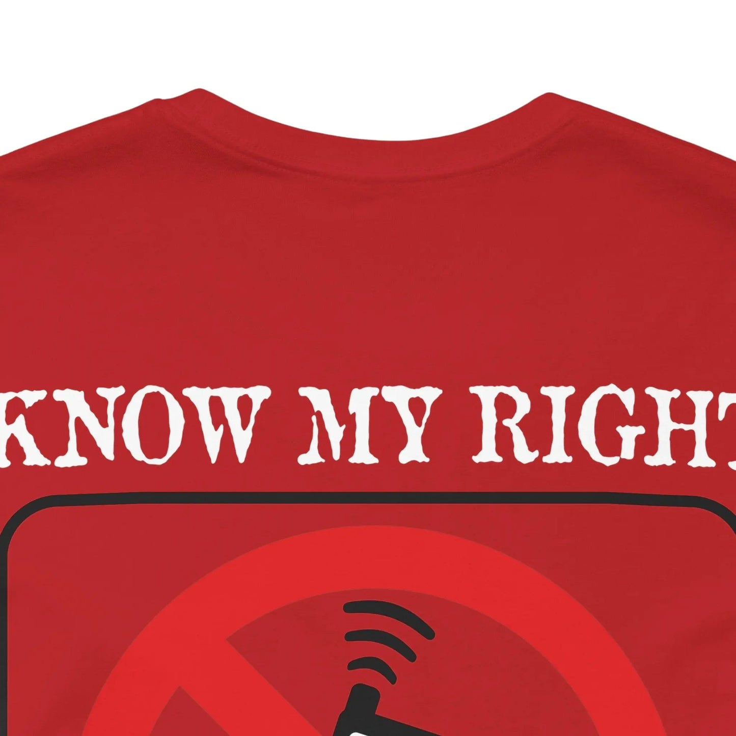 Red Stamp Tee Shirt 100 Percent Cotton From Bad Galaxy Eco Friendly Inks Made To Order In USA