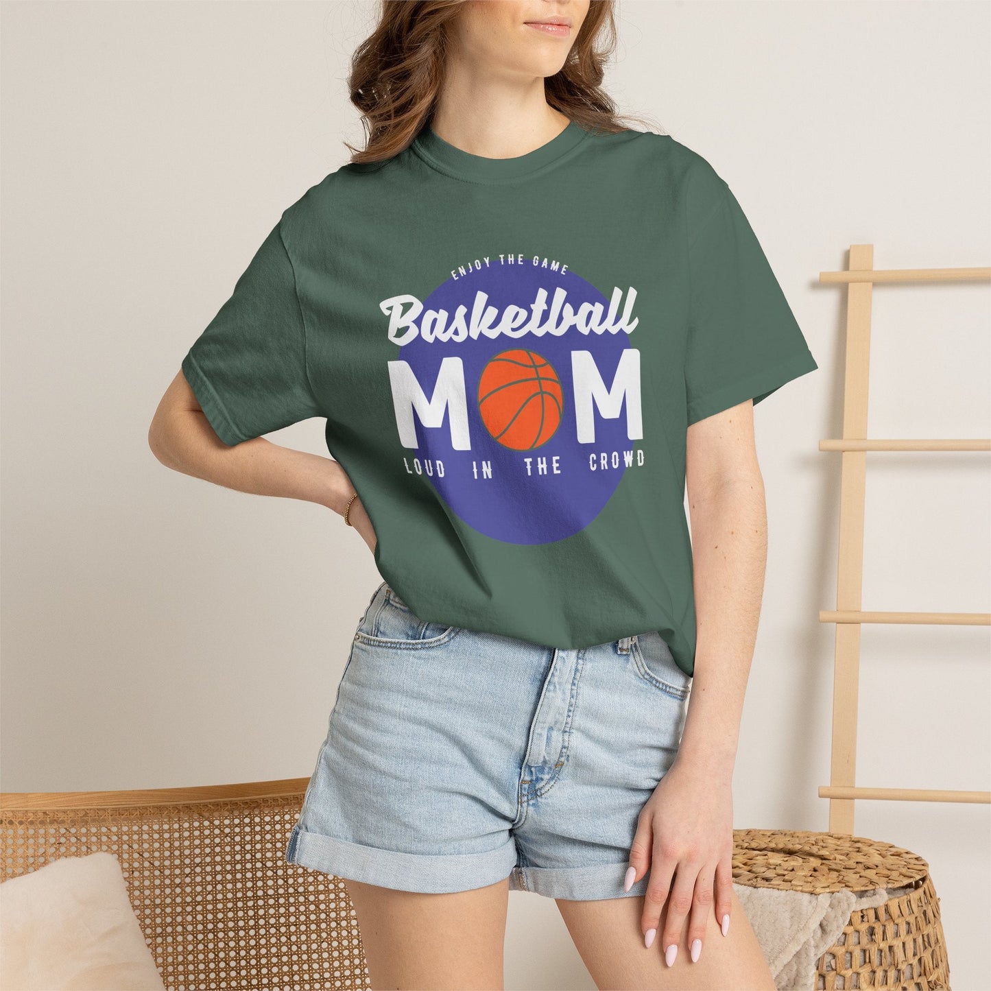 Basketball Mom T-shirt Mother's Day Mama Tee Unisex Comfort Colors Garment-Dyed Cotton h31