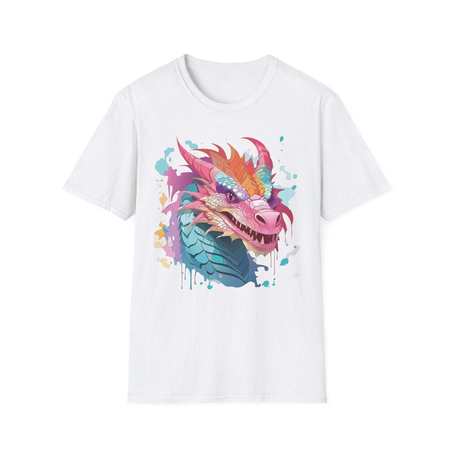 Dragon Graphic Tee Unisex Gildan Softstyle Cotton Shirt With Animal Art Design 64000