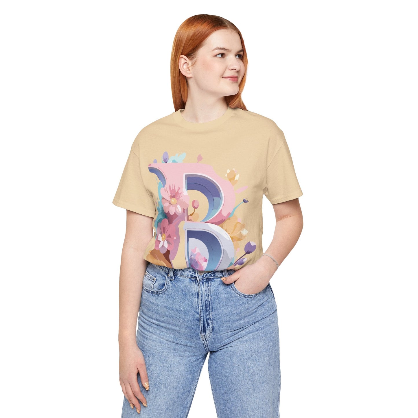 Letter B Shirt Unisex Graphic Tee By Adelpha With Vintage Inspired Artwork Short Sleeve