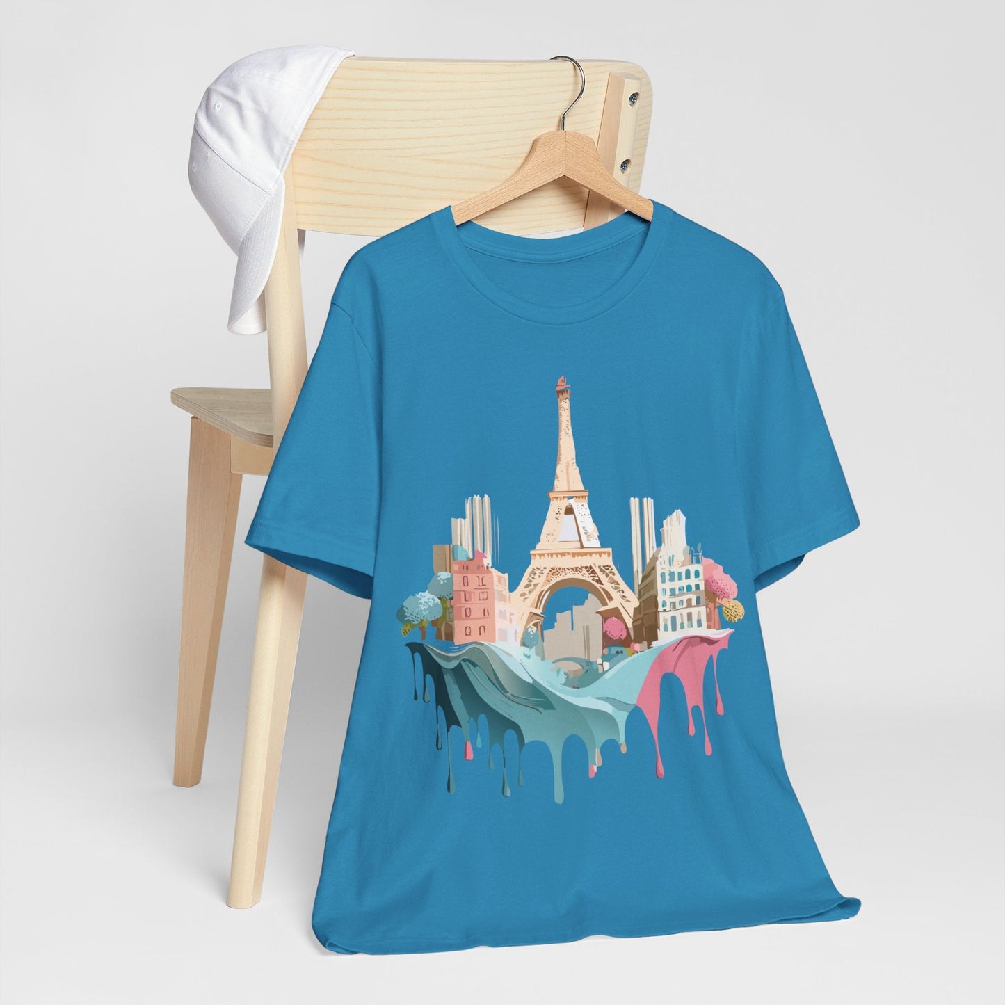 Paris Tourist Shirt Graphic Tee Unisex Jersey Short Sleeve Art Design By Adelpha Vintage Inspired