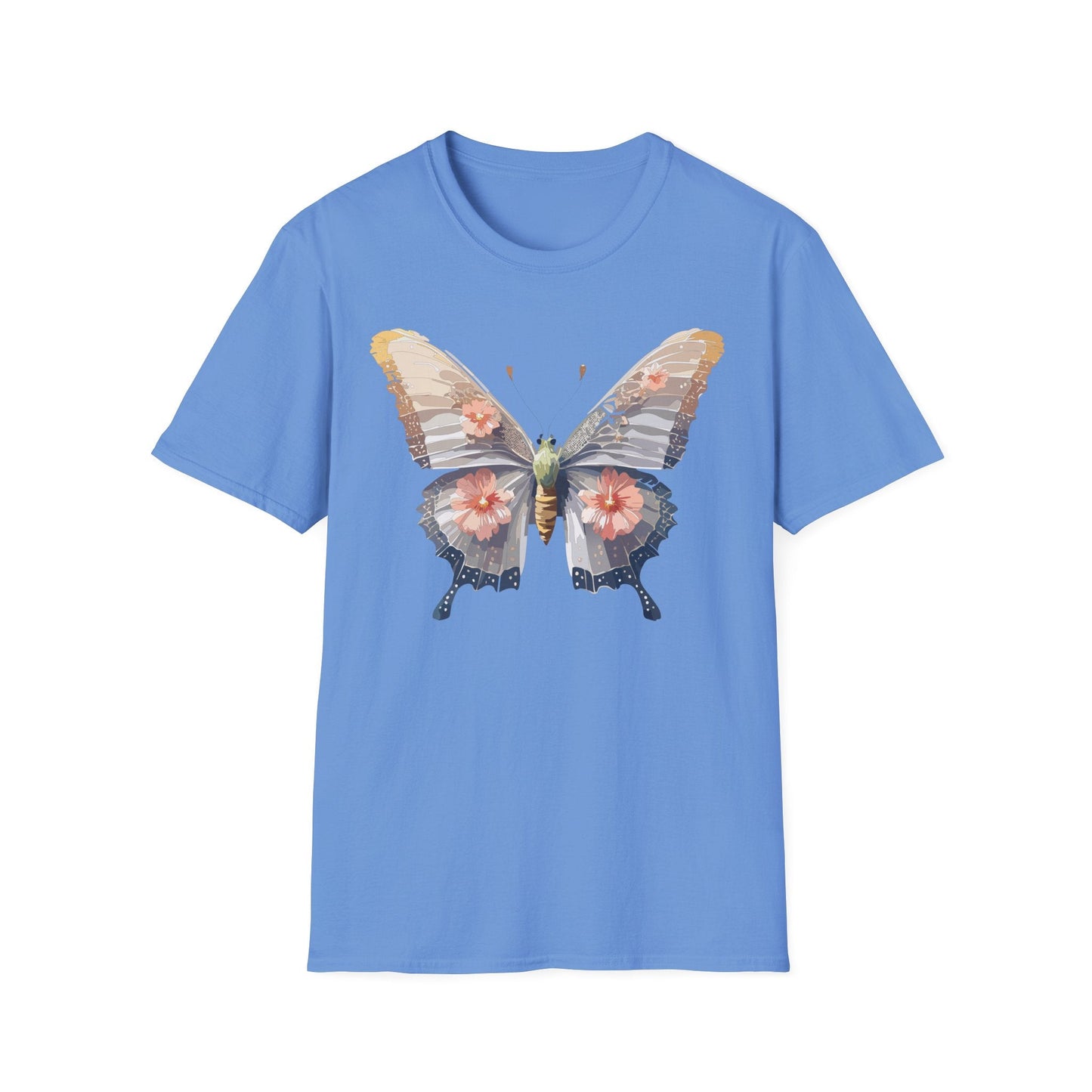 Butterfly T Shirt Unisex Monarch Design Gildan Softstyle 64000 100 Percent Ring Spun Cotton