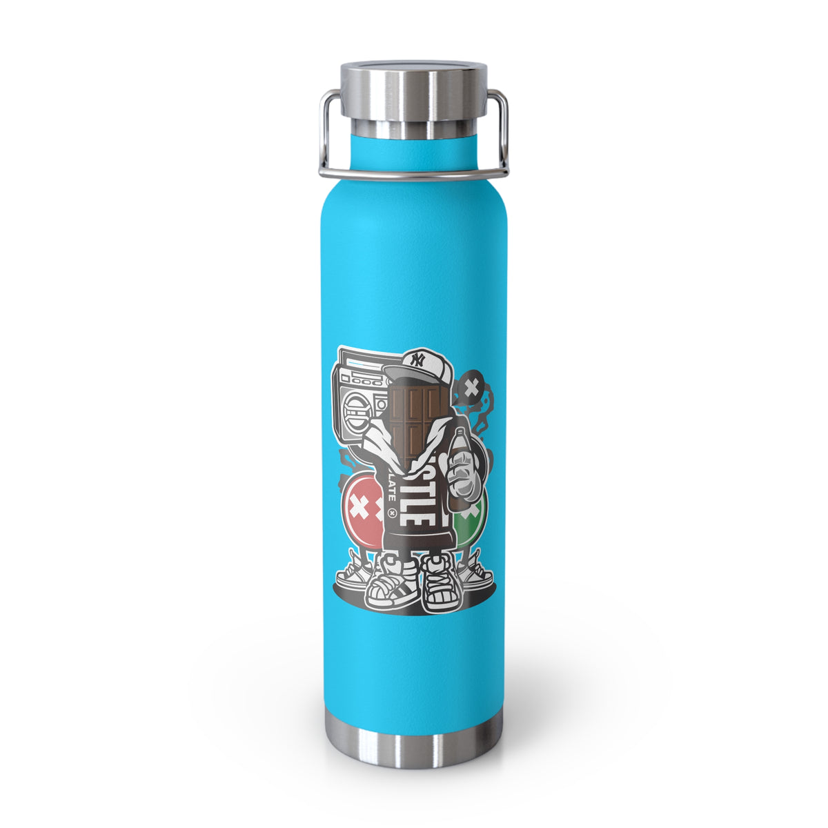 22oz Copper Insulated Water Bottle with Cartoon Design - CV14