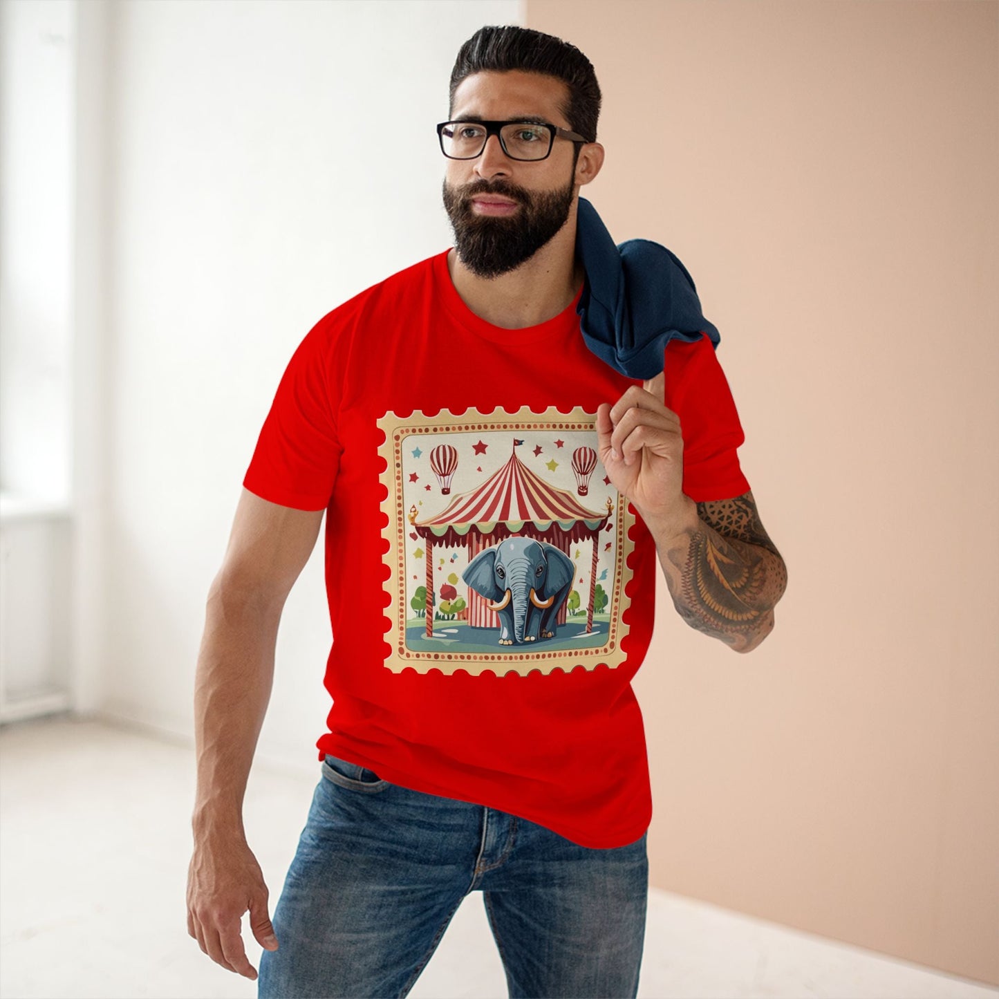 Retro2Nova Stamp Shirt Postage Stamp Art Design Unisex Premium Cotton Tee From Our Art Collection