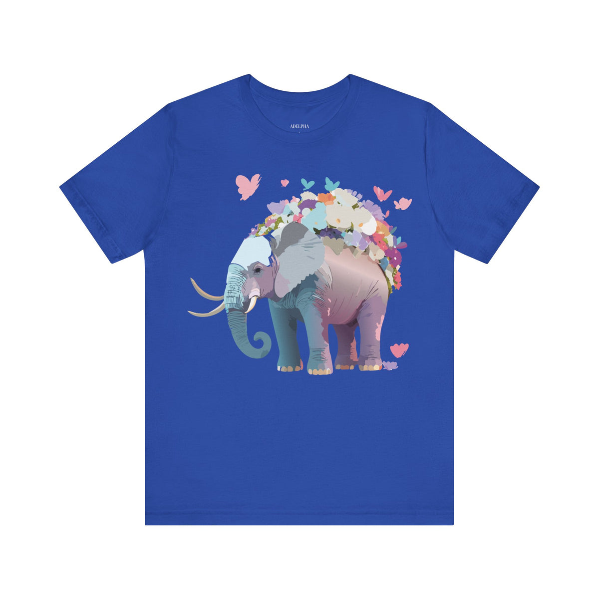Elephant Graphic Unisex Cotton Bella+Canvas Tee with Art Animal Design e136