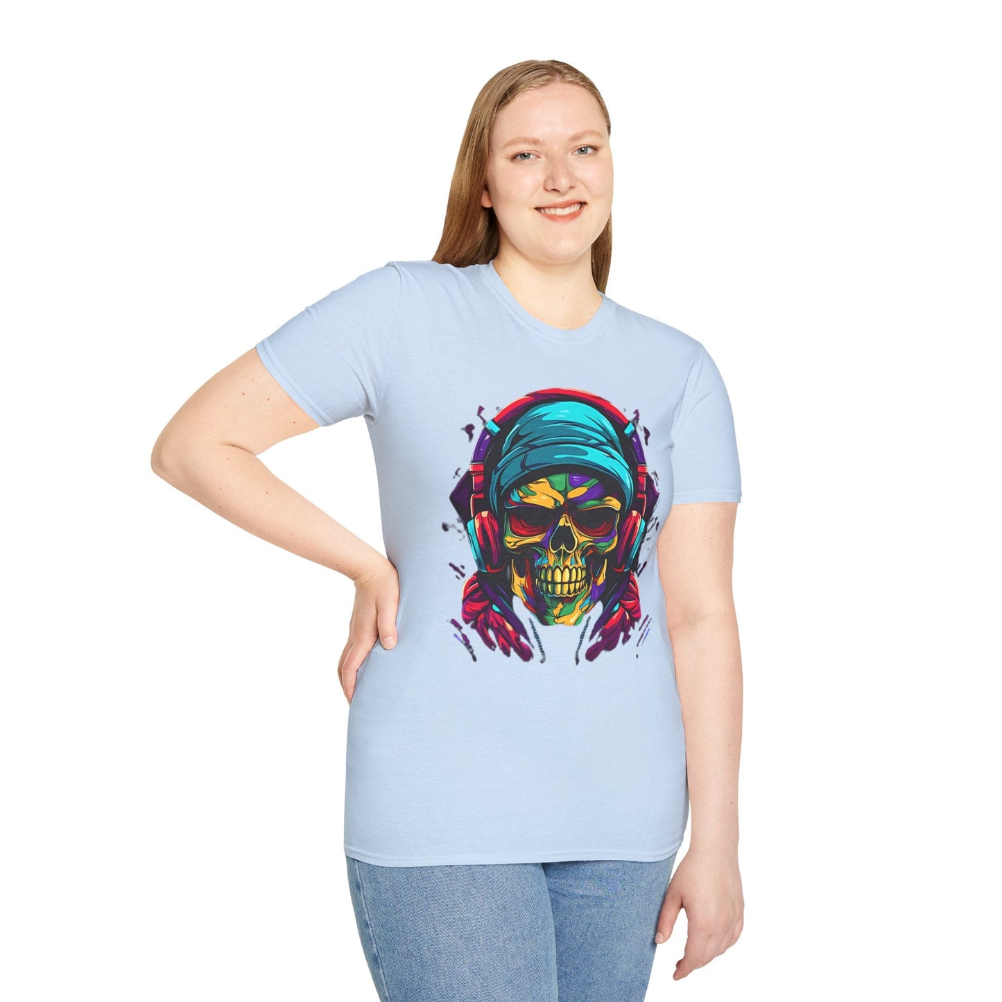 Skull Graphic Unisex Cotton T-shirt with Skeleton Artwork Design 24