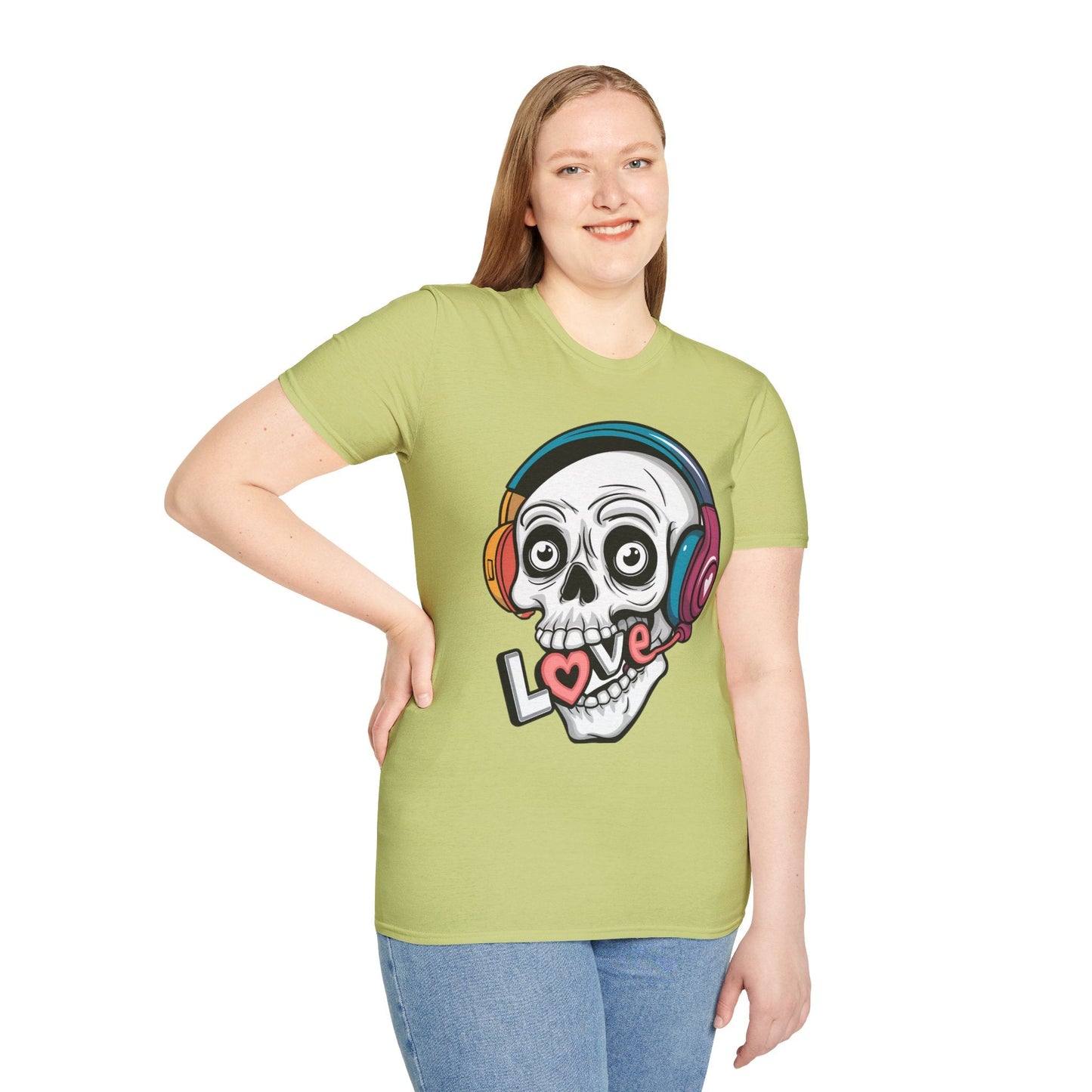 Skull Tee Shirt Unisex Skeleton Shirt With Skull Artwork Gildan Softstyle Cotton Tee