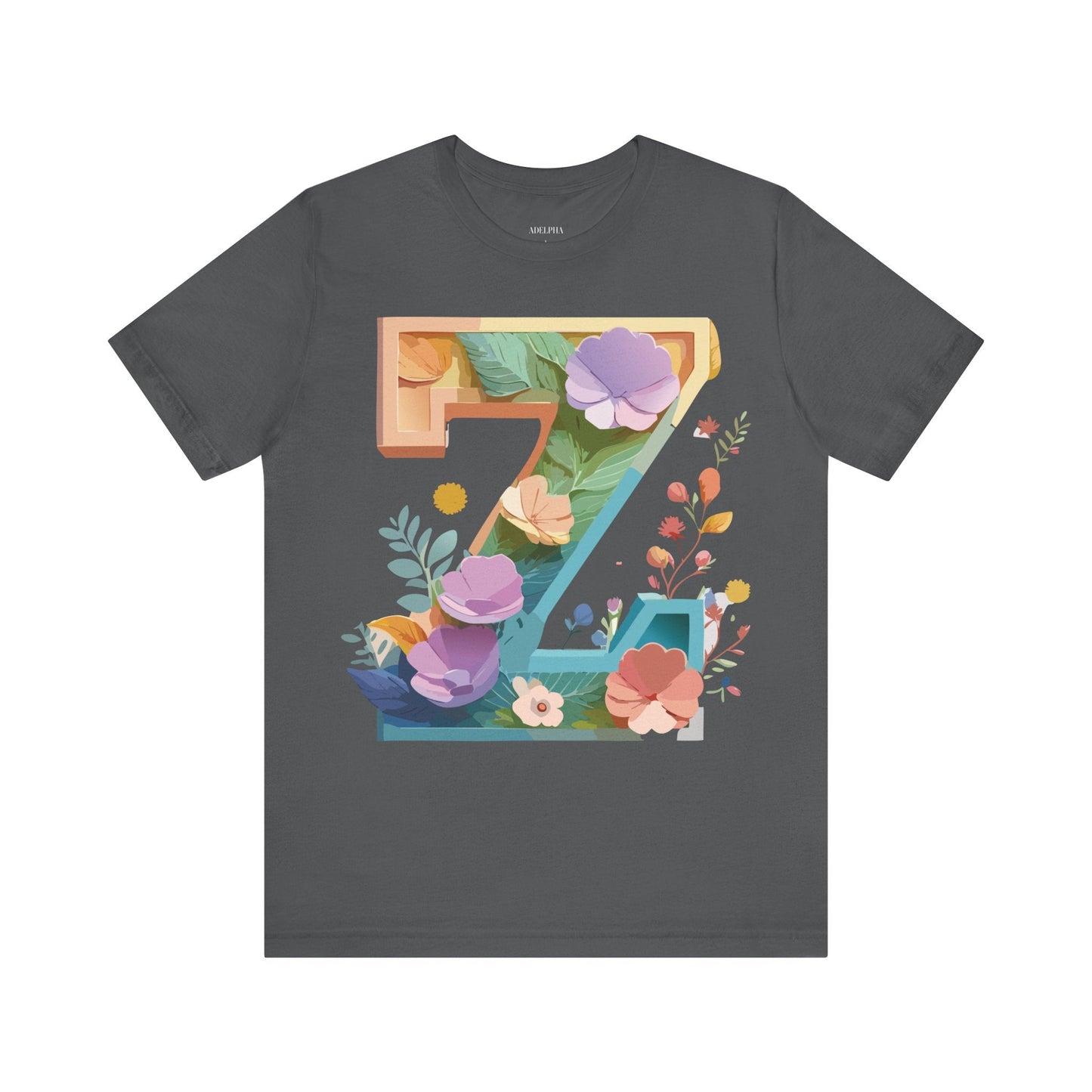 Letter Z Unisex Graphic Tee Vintage Inspired Artwork Jersey Short Sleeve